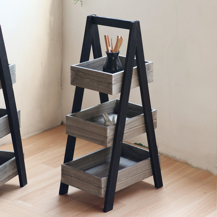 Three-door wooden shelf with modern design