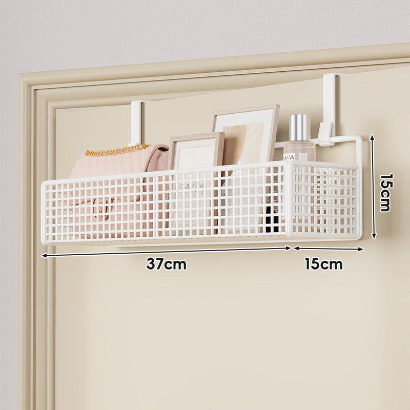 Over-Door Double-Tier Grid Hanging Storage Basket
