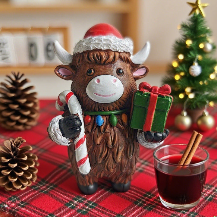 Christmas decoration figure in Highlands cattle design