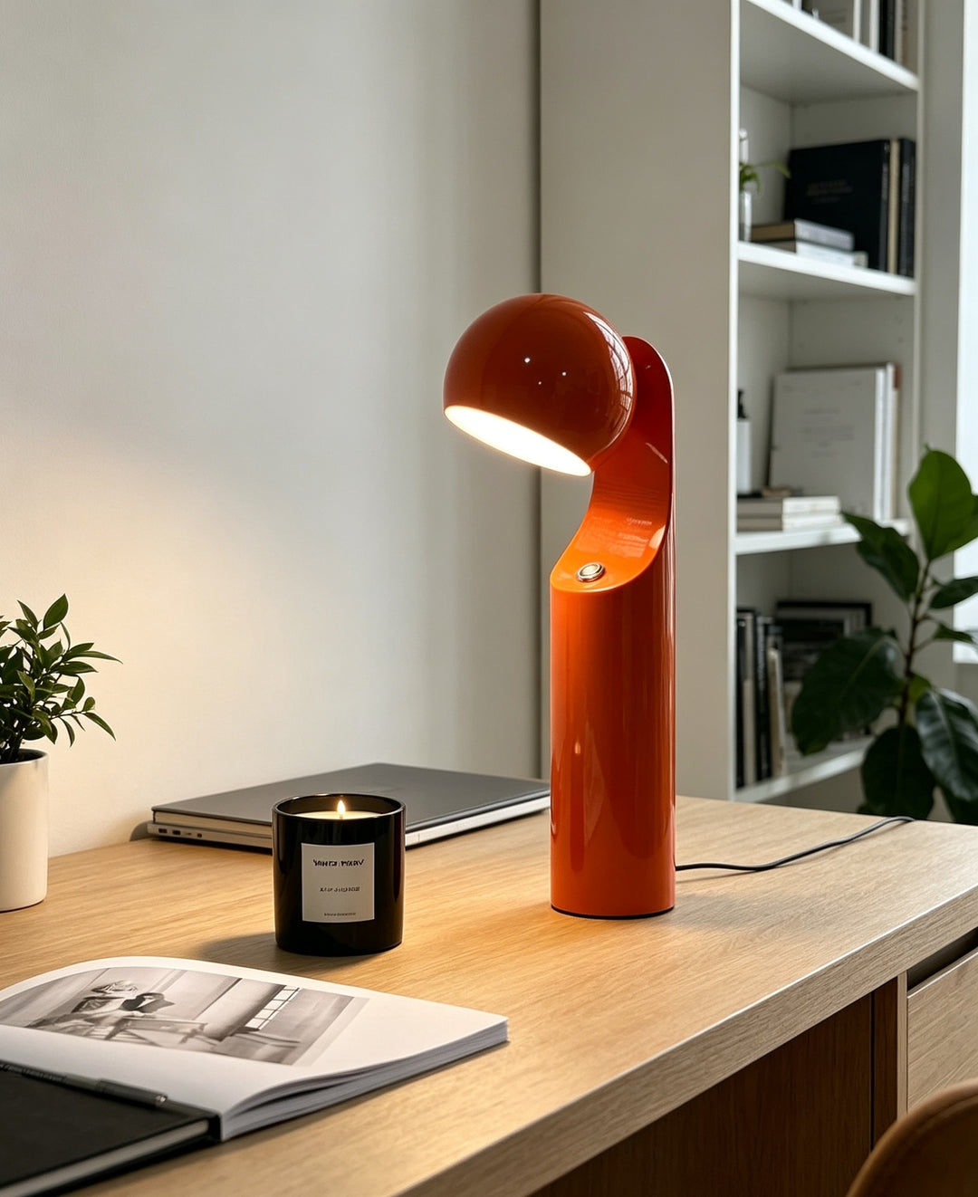 Modern desk lamp with adjustable shade