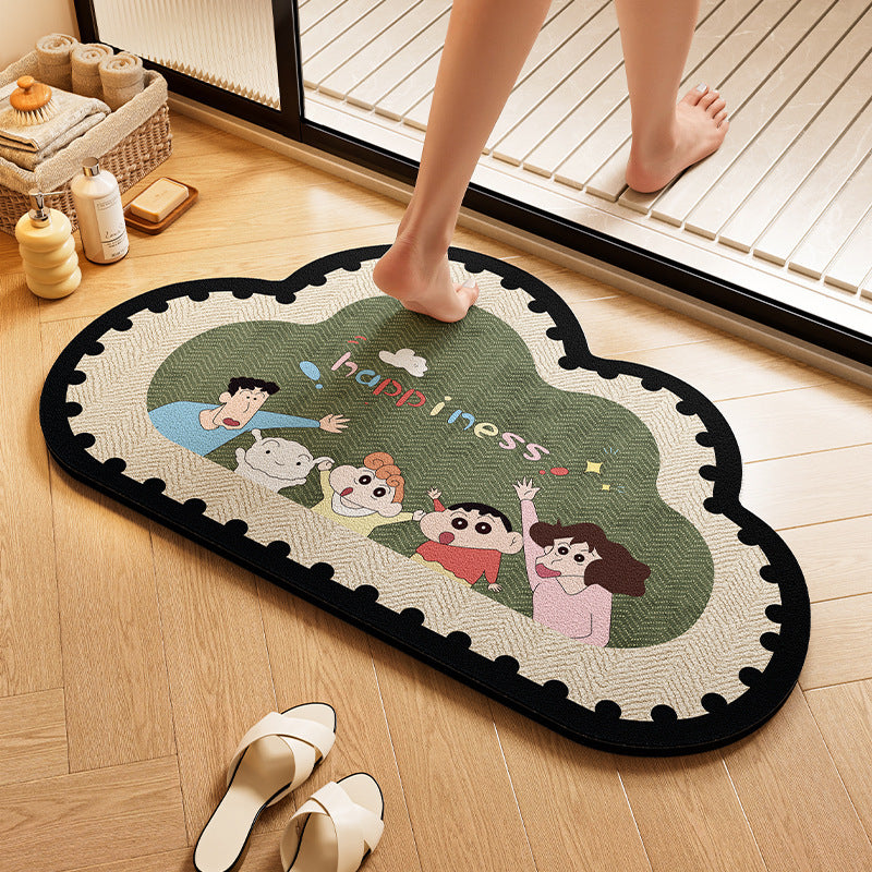 Playful Dog-Themed Bath Rug