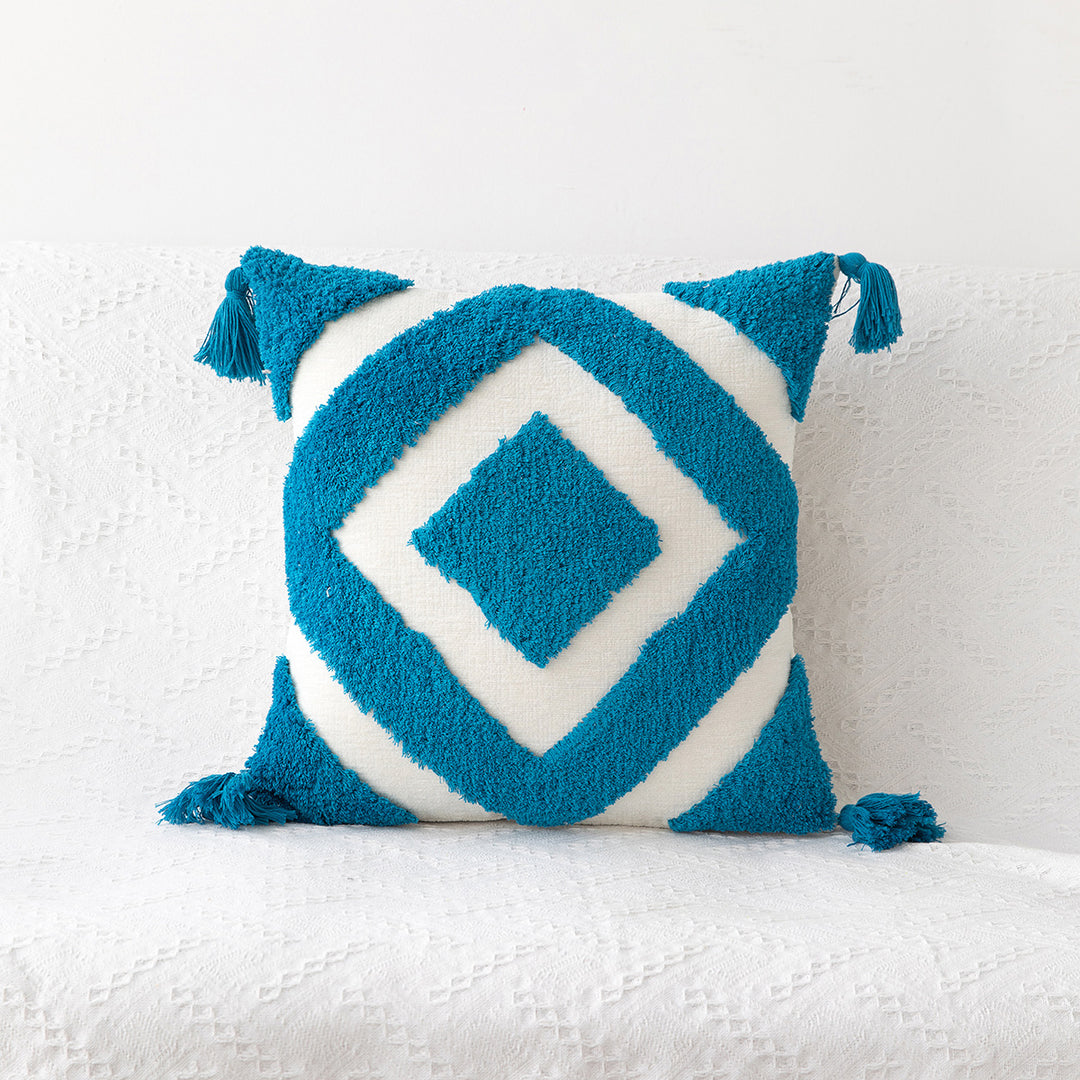 Textured Geometric Decorative Throw Pillow for Sofa Decor
