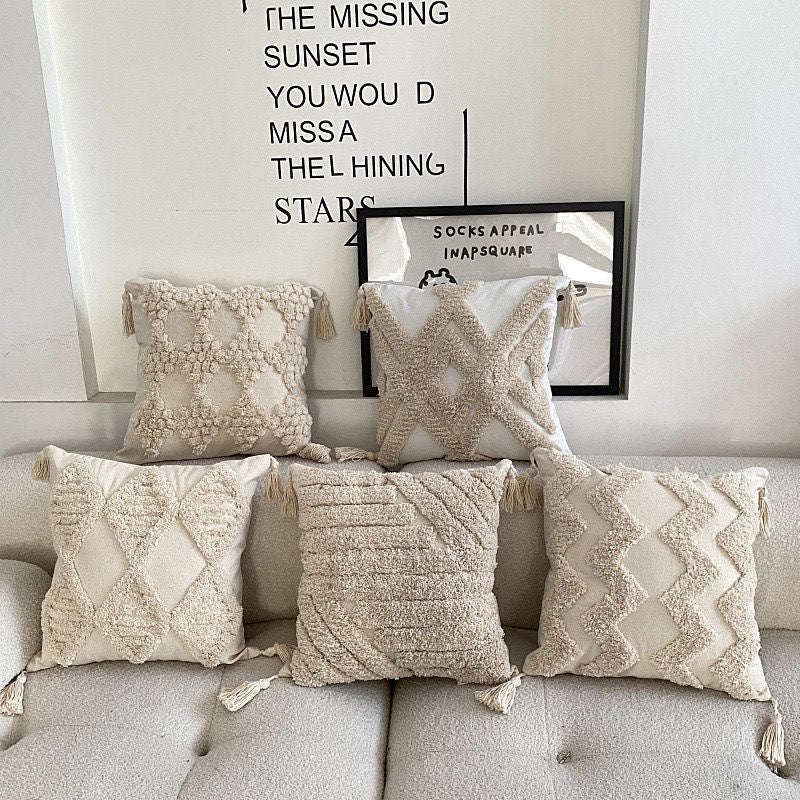 Textured Geometric Accent Throw Pillow