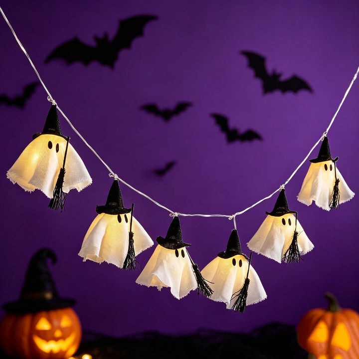 Halloween LED Ghost Witch Light String Garland