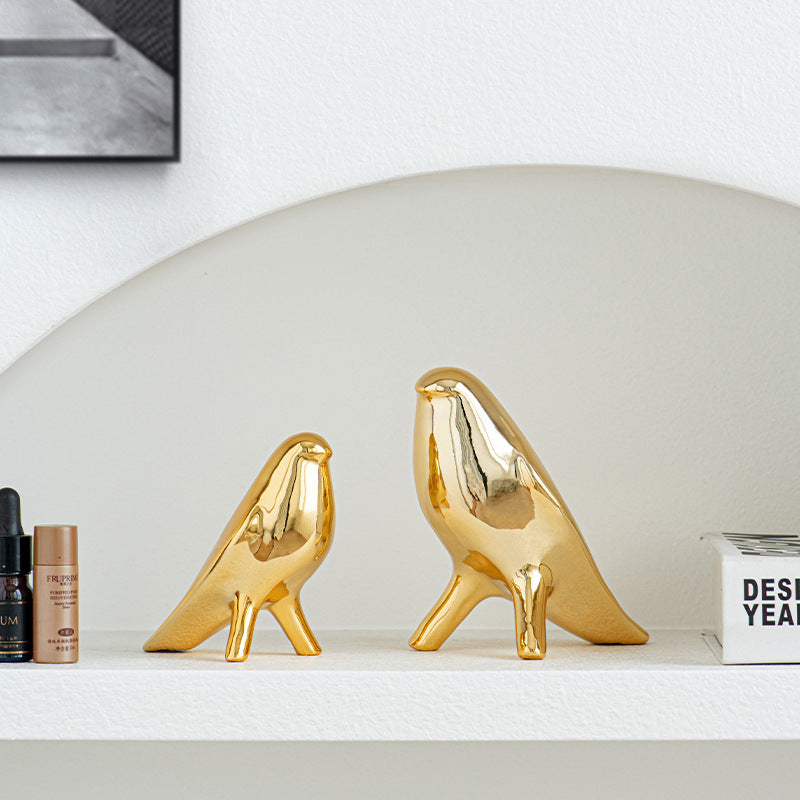 Elegant Artificial Ceramic Bird Sculpture