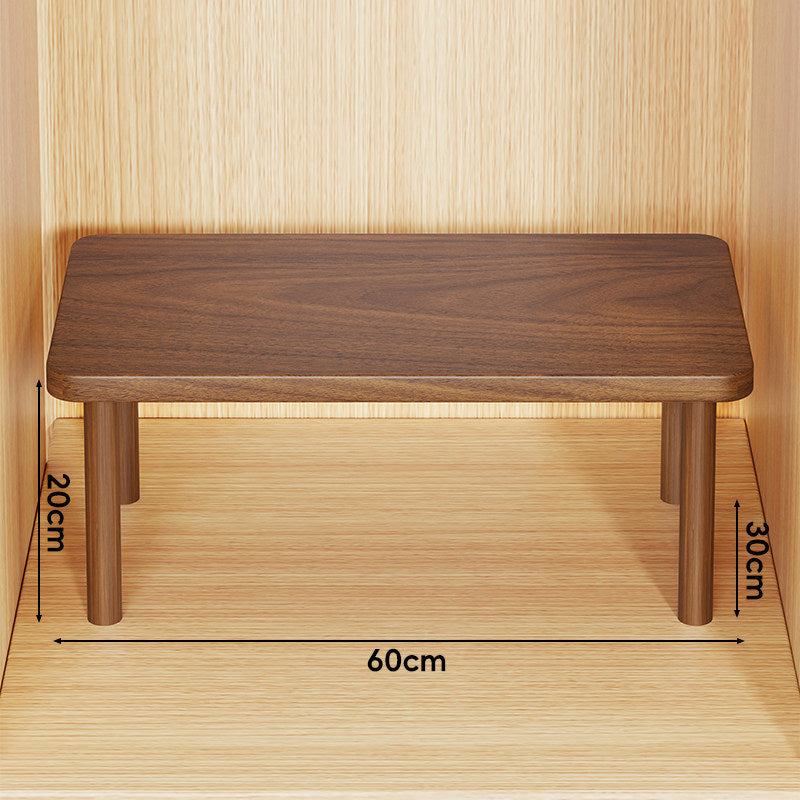 Height-Adjustable Rectangular Wooden Riser Table with Detachable Round Legs