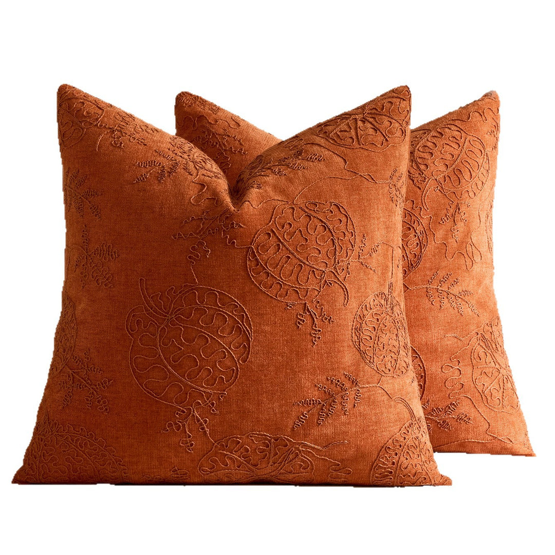 Decorative Embroidered Velvet Throw Pillow Cover Set
