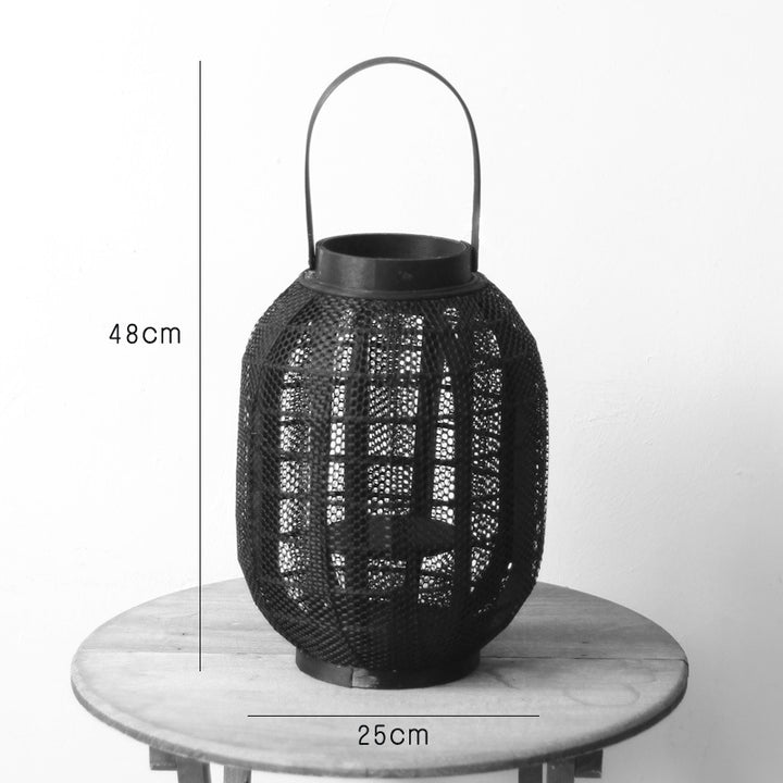 Elegant metal lantern with net design