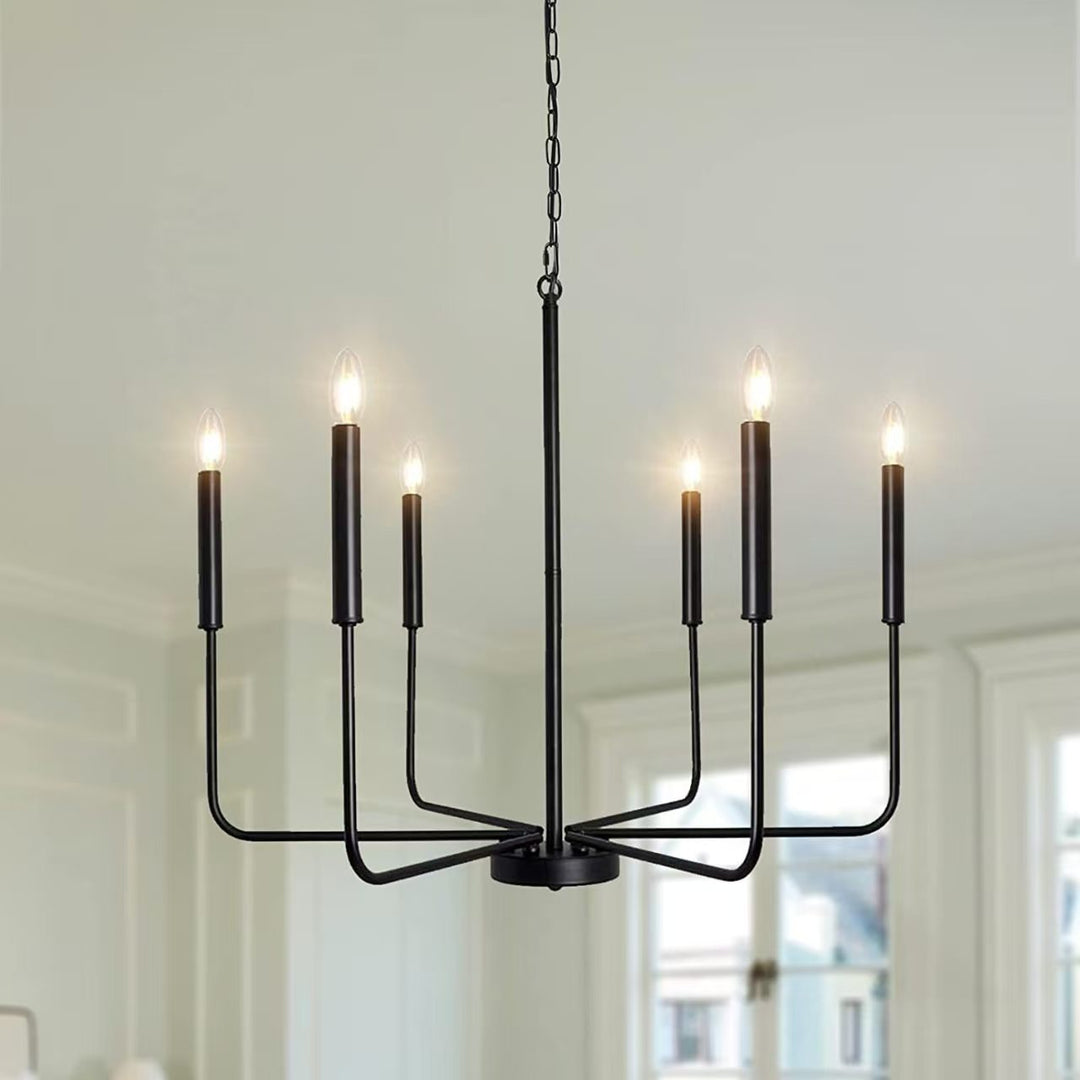 More modern industrial multi-armed minimalist candle holder chandelier pendant light