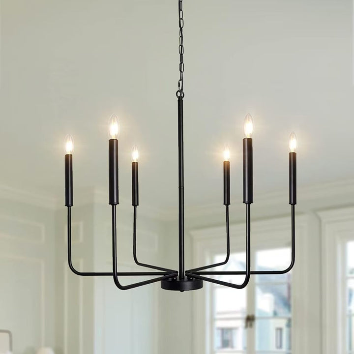 More modern industrial multi-armed minimalist candle holder chandelier pendant light