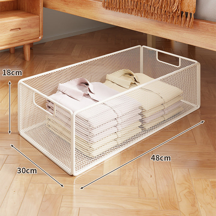 Under-Bed Rolling Mesh Storage Basket with Castor Wheels