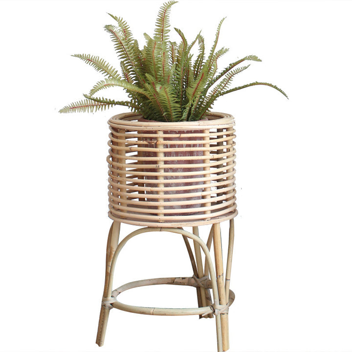 Rattan plant stand with modern design