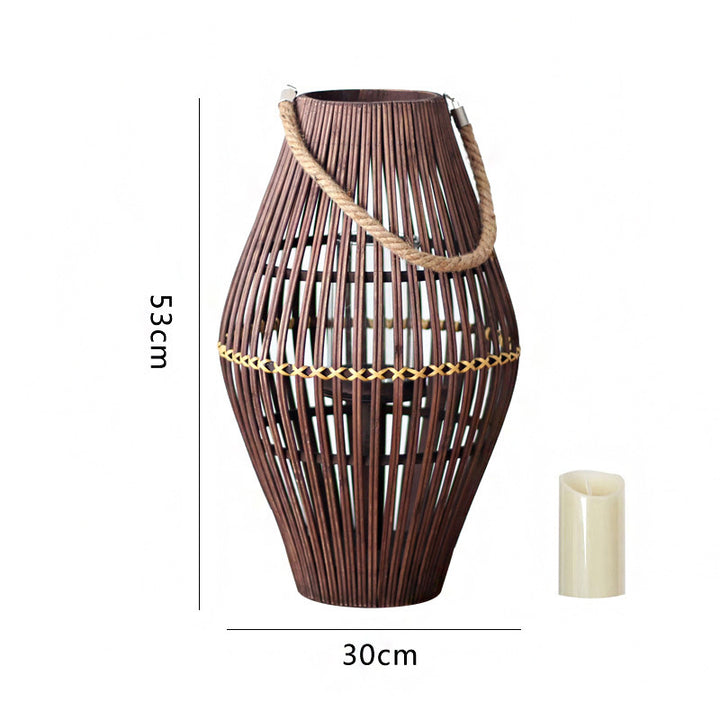 Rustic Rattan Lantern