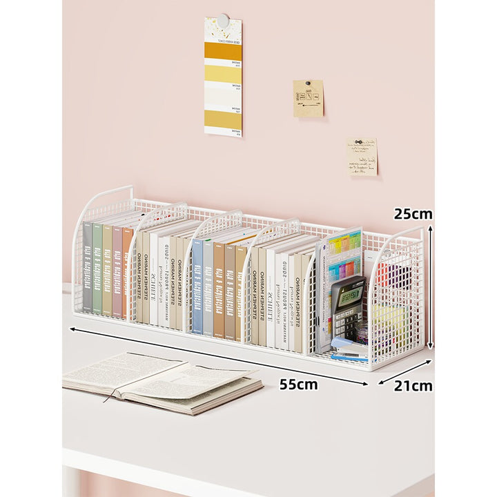 Mesh Desk Tidy with Triple Vertical Compartments for Files & Office Supplies