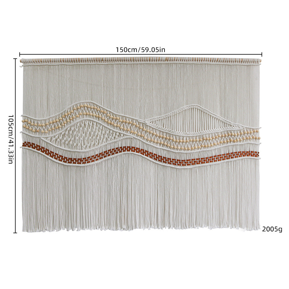 Artistic macramé wall hanging with elegant wave patterns