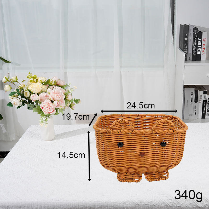 Cute Animal-Themed Woven Storage Basket