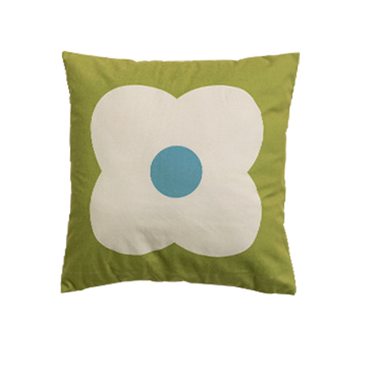 Square decorative cushion cover with large floral pattern and hidden zipper