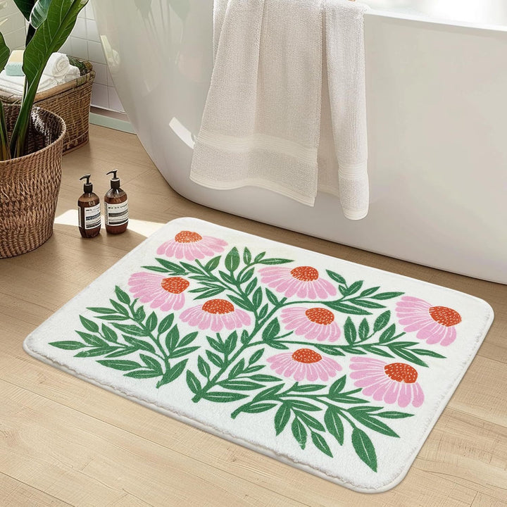 Luxurious Floral Design Bath Mat