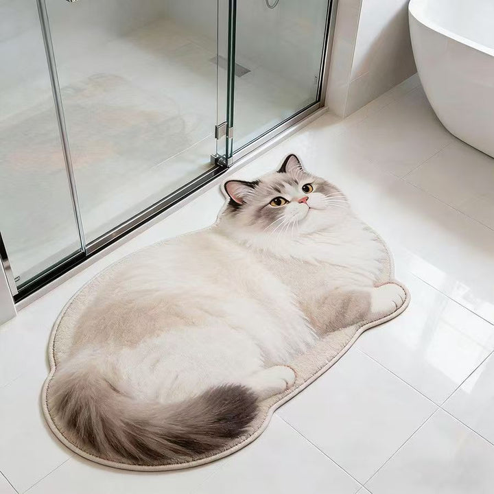 Cat-Shaped Bath Mat
