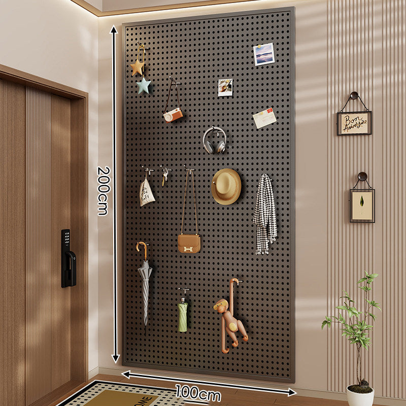 Wall-Mounted Perforated Pegboard Organizer Panel with Metal Frame