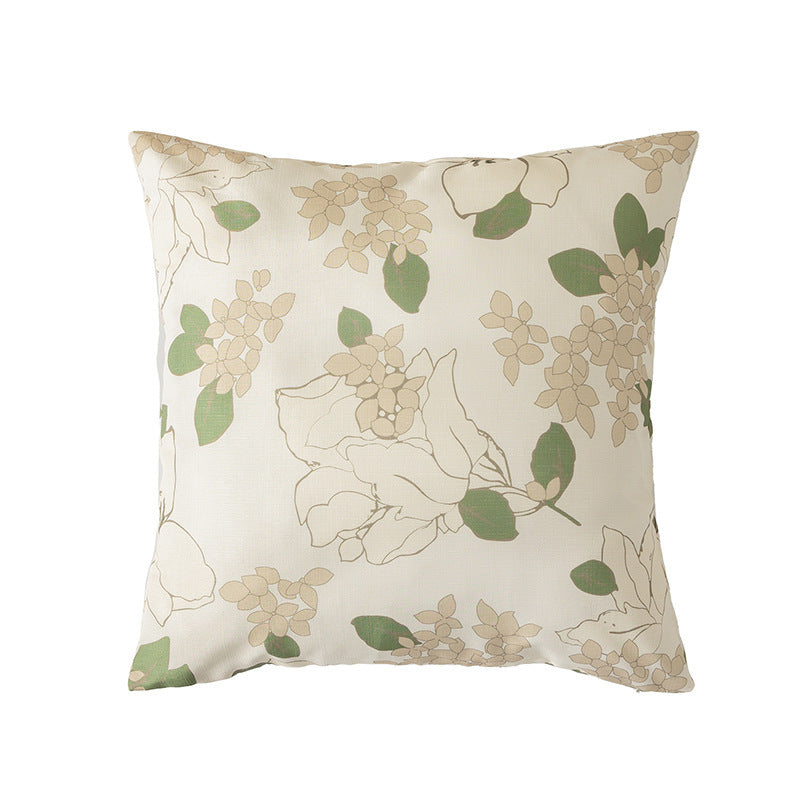 Hand-tufted square decorative cushion cover with floral chenille appliqué