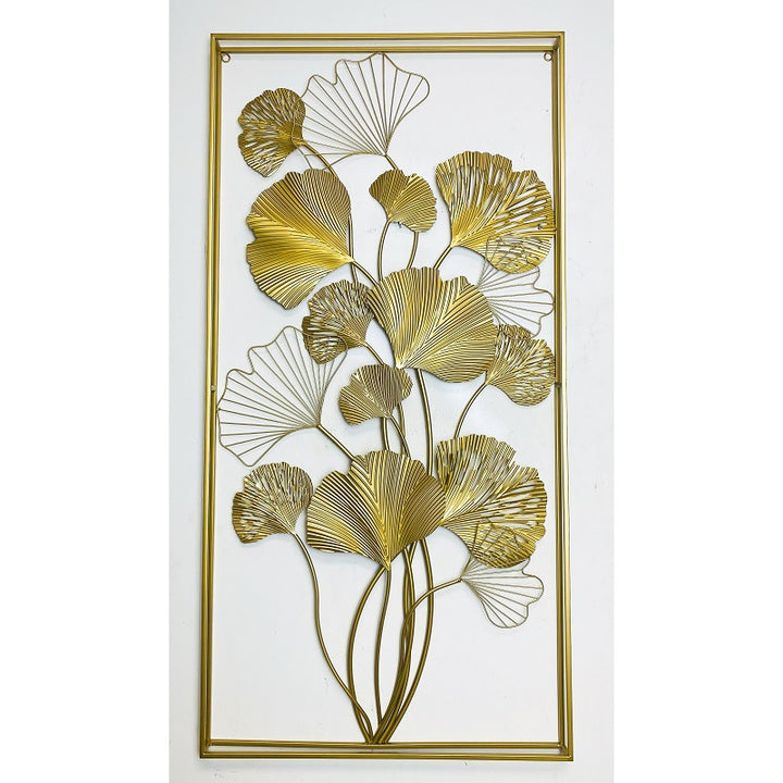 Decorative Metal Wall Art Sculpture with Ginkgo Leaf Design