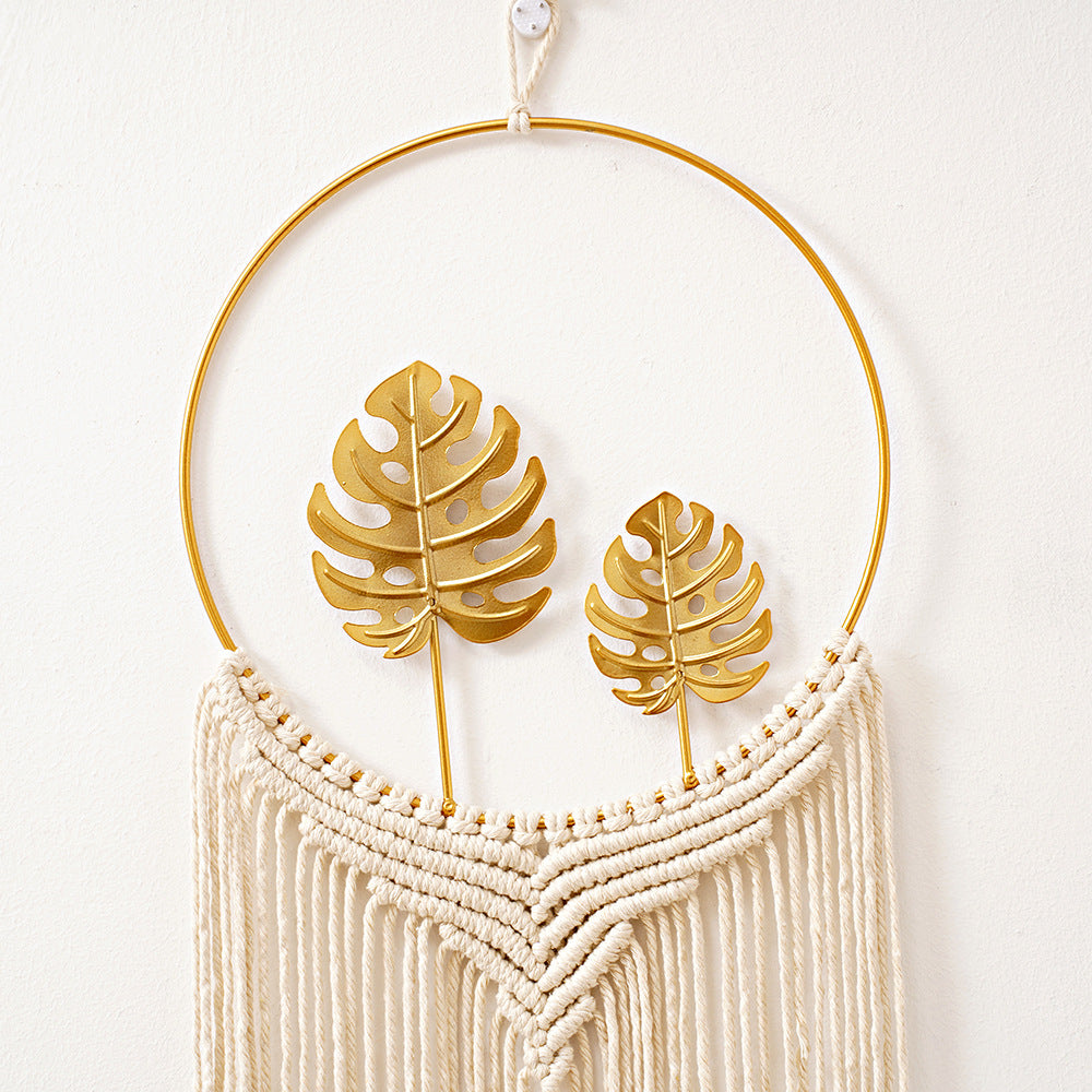 Macrame Wall Hanging Art with Leaf Design