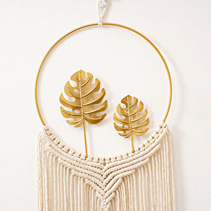 Macrame Wall Hanging Art with Leaf Design