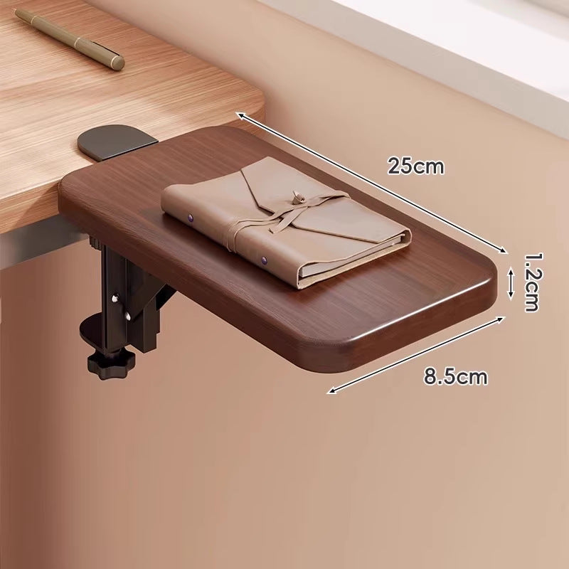 Clamp-Mounted Sliding Ergonomic Woodgrain Keyboard & Mouse Platform