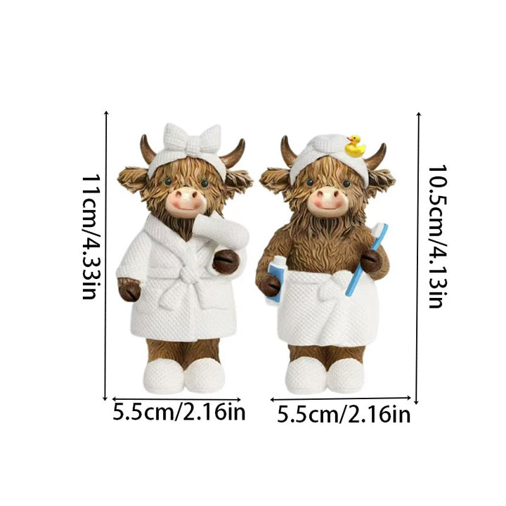 Funny Highland Cattle Bathroom Figure