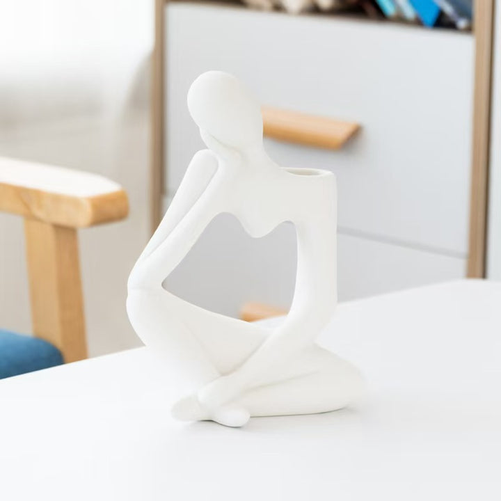 Abstract Sitting Figure Sculpture