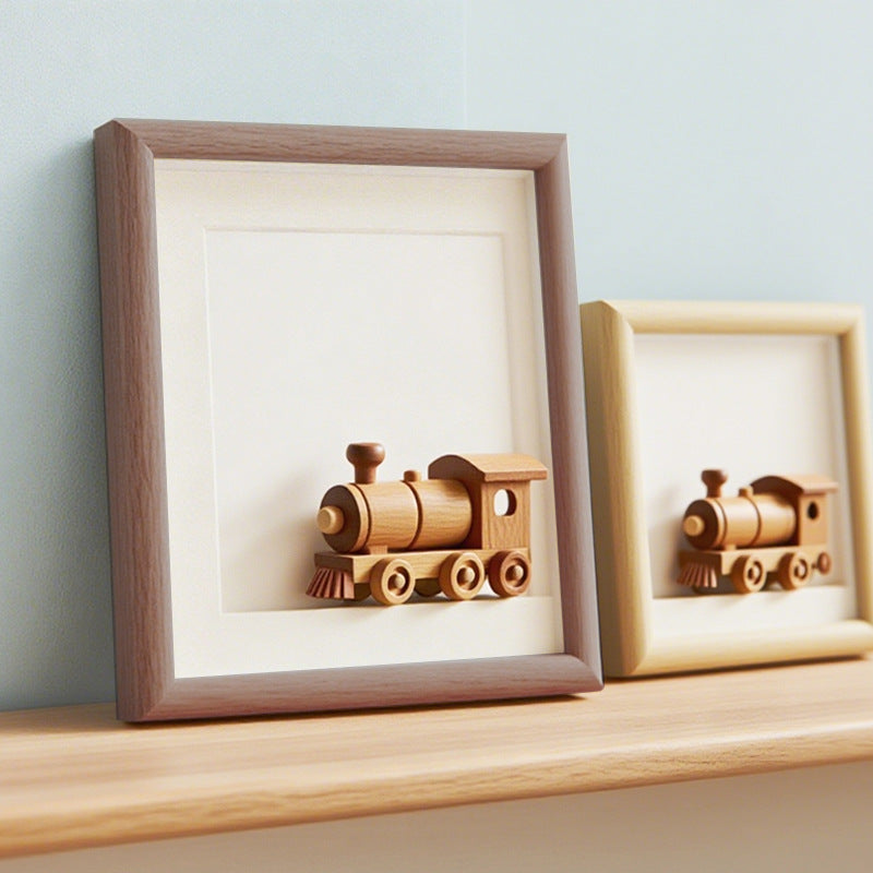 Artistic Wooden Train Shadow Box Frame