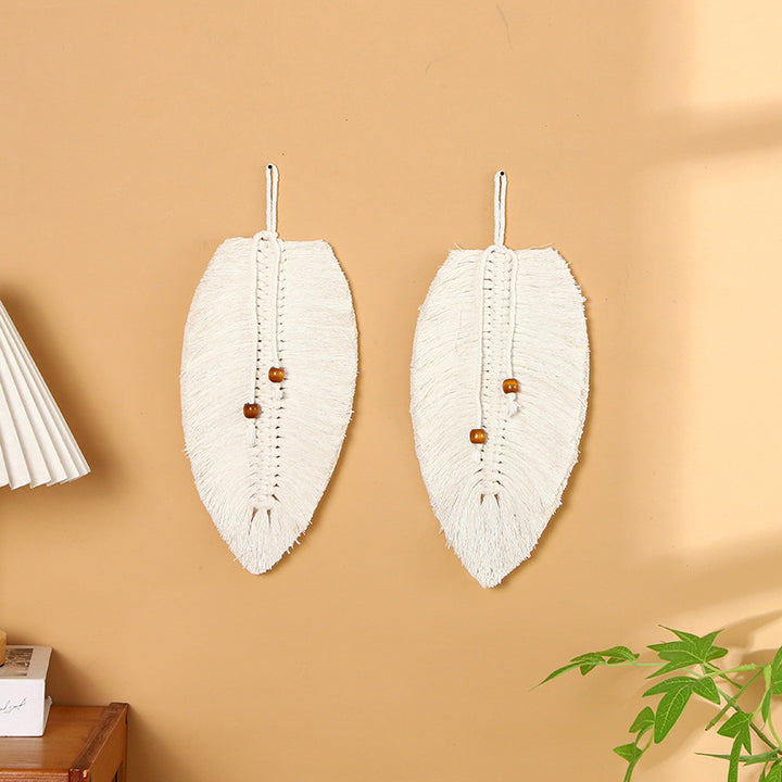 Leaf-Shaped Macrame Wall Art