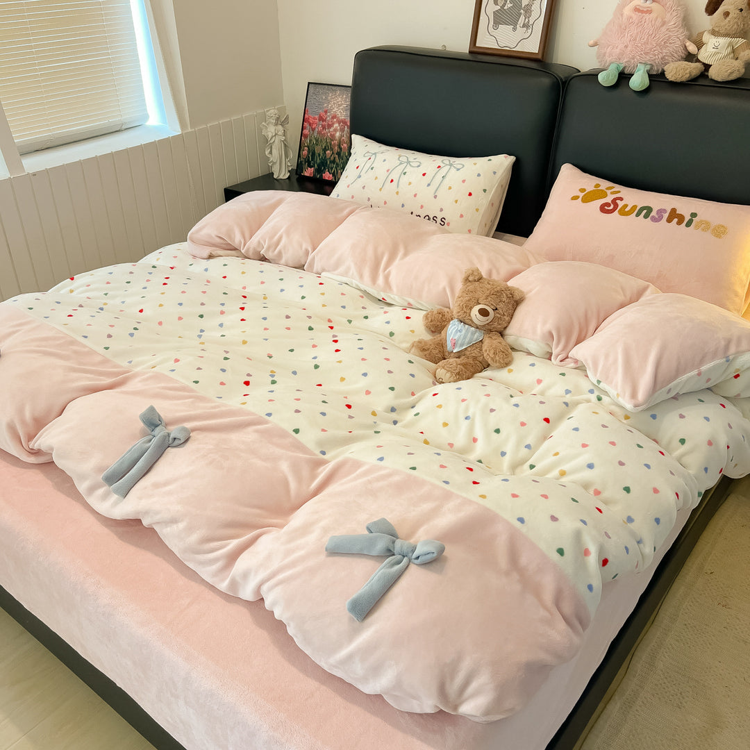 Soft Flannel Checkered Duvet Cover Set