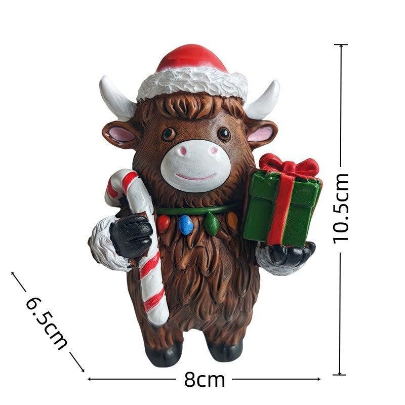 Christmas decoration figure in Highlands cattle design