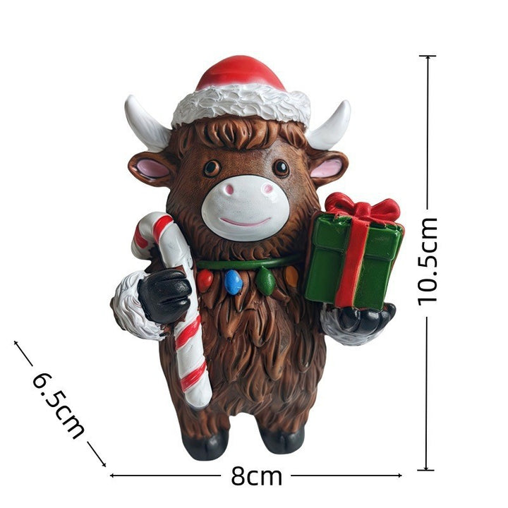 Christmas decoration figure in Highlands cattle design
