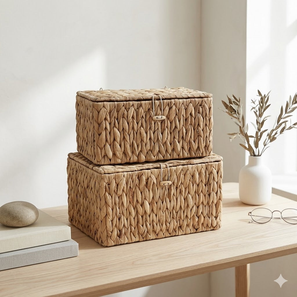 Handcrafted Storage Basket Made of Natural Materials