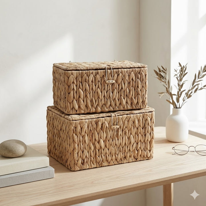 Handcrafted Storage Basket Made of Natural Materials