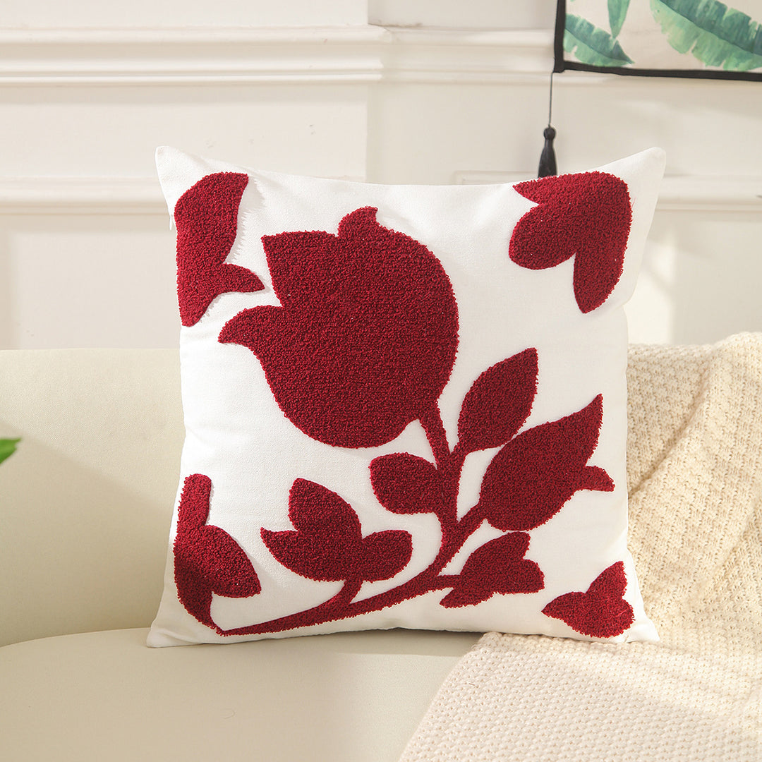 Floral Embellished Throw Pillow