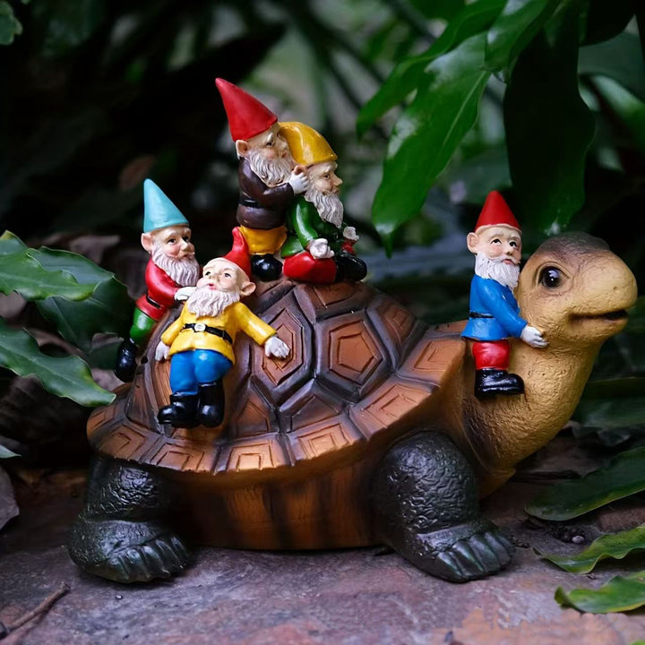 Garden Gnome Turtle Figurine