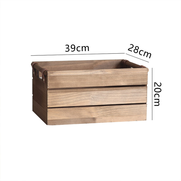 Elegant storage basket made of solid wood