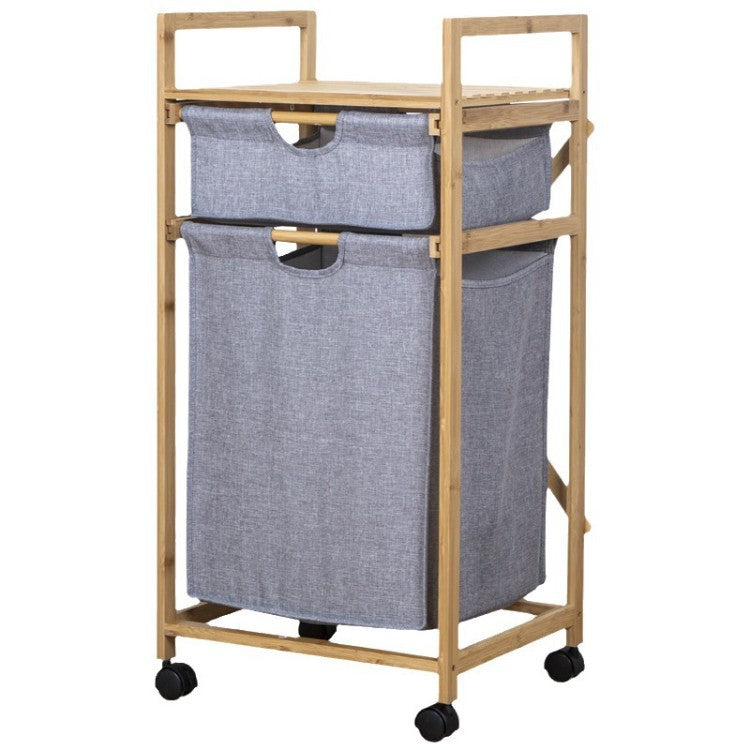 Stylish laundry storage tower with wheels