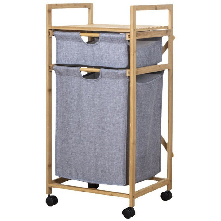 Stylish laundry storage tower with wheels