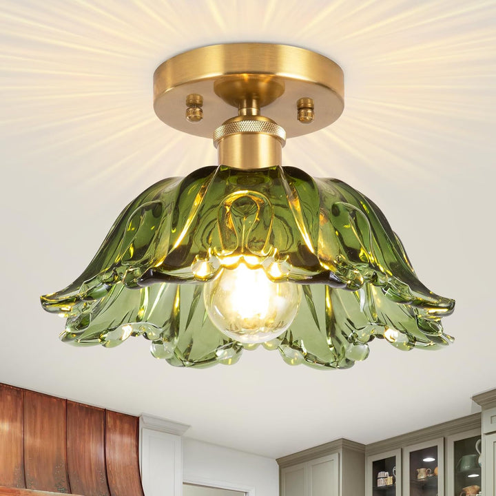 Elegant glass dome ceiling lamp