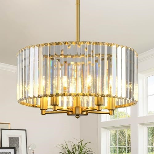 Crystal Ribbed Modern Pendant Light