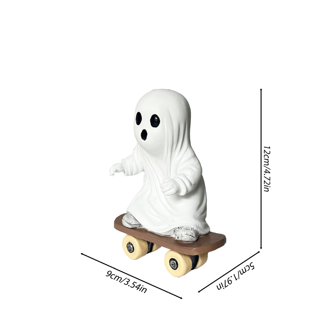 Decorative skateboard ghost figure