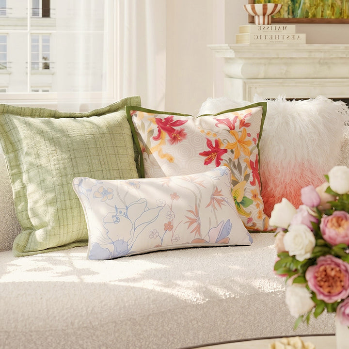 Elegant Ruffled Decorative Lumbar Pillow