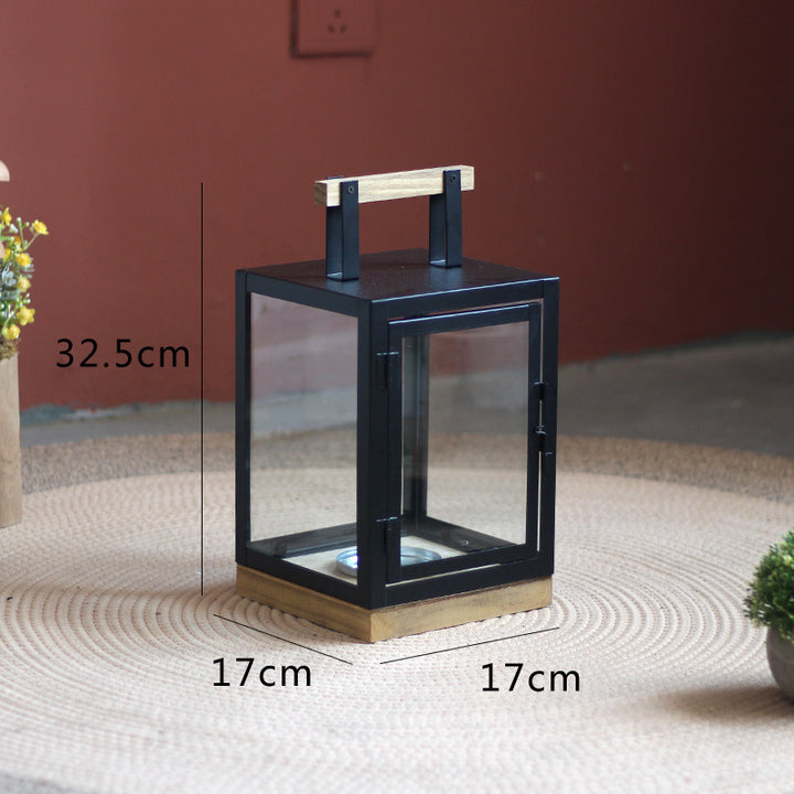Decorative Lantern with Wooden Handle