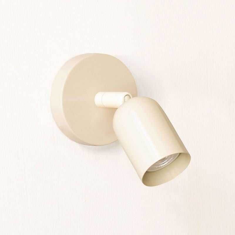 Adjustable directional metal wall spotlight with swiveling head