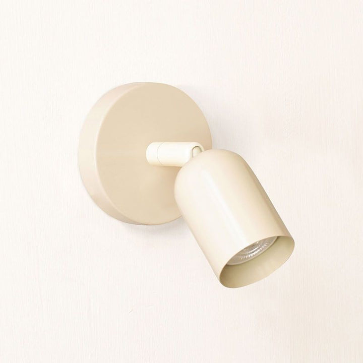 Adjustable directional metal wall spotlight with swiveling head